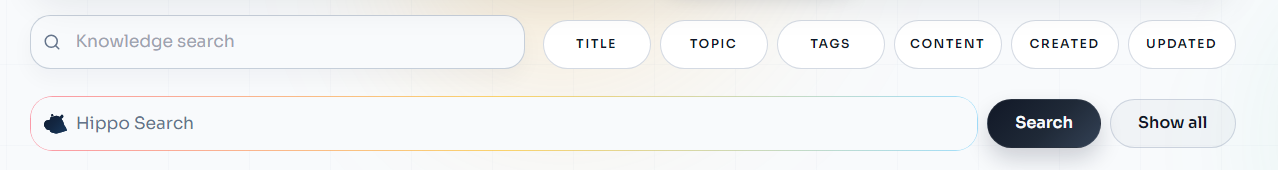 Hippo Search vector database search result